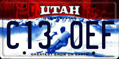 UT license plate C130EF