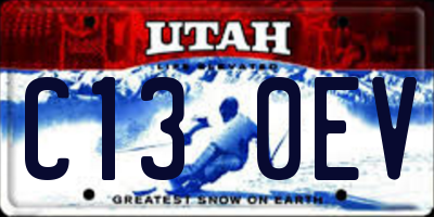 UT license plate C130EV