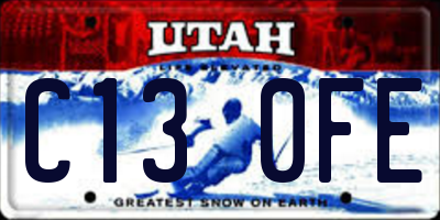 UT license plate C130FE