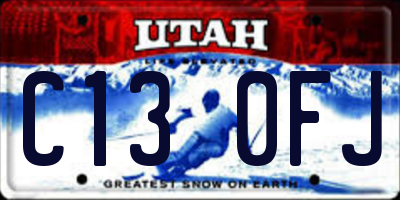 UT license plate C130FJ
