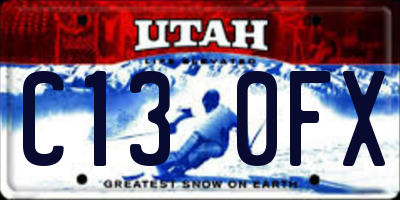UT license plate C130FX