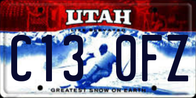 UT license plate C130FZ