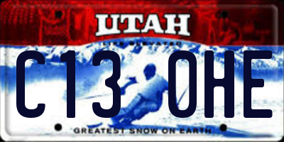 UT license plate C130HE