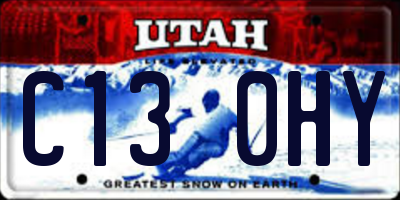 UT license plate C130HY