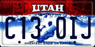 UT license plate C130IJ