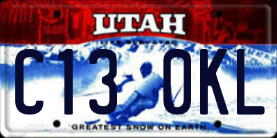 UT license plate C130KL