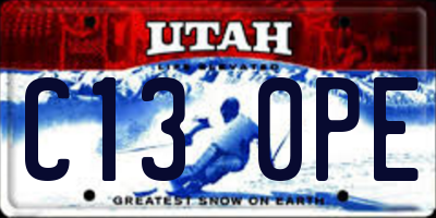 UT license plate C130PE