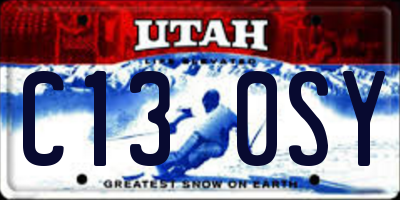 UT license plate C130SY