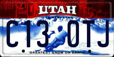 UT license plate C130TJ