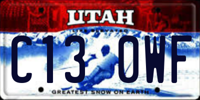 UT license plate C130WF