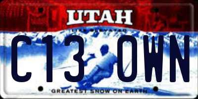 UT license plate C130WN