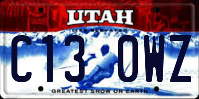 UT license plate C130WZ