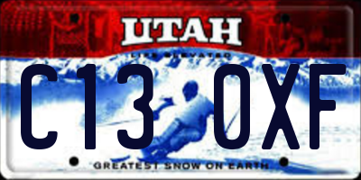 UT license plate C130XF