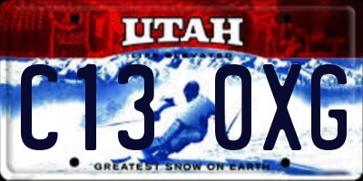 UT license plate C130XG