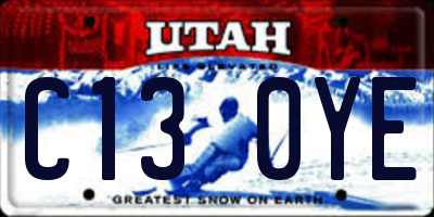 UT license plate C130YE