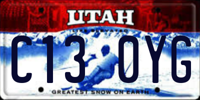 UT license plate C130YG