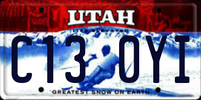 UT license plate C130YI
