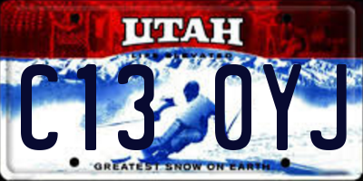 UT license plate C130YJ