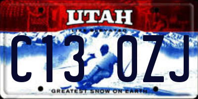 UT license plate C130ZJ