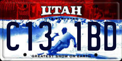 UT license plate C131BD
