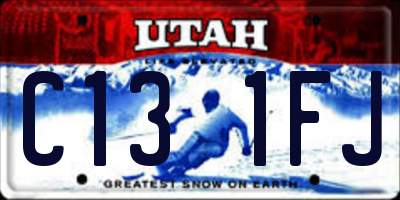 UT license plate C131FJ