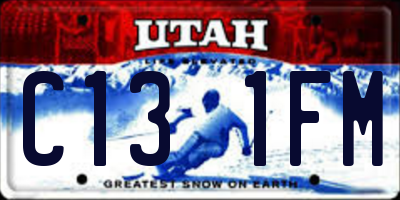 UT license plate C131FM
