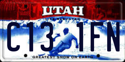 UT license plate C131FN