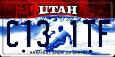 UT license plate C131TF