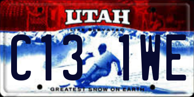 UT license plate C131WE
