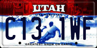 UT license plate C131WF