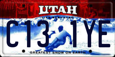 UT license plate C131YE