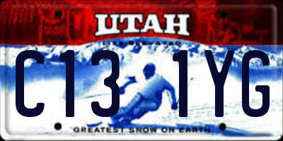 UT license plate C131YG