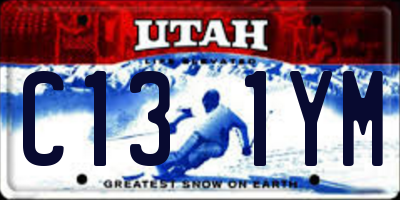 UT license plate C131YM