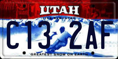UT license plate C132AF