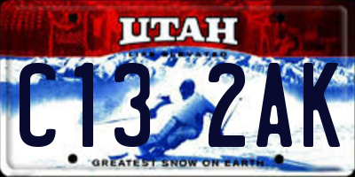 UT license plate C132AK