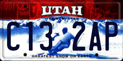 UT license plate C132AP