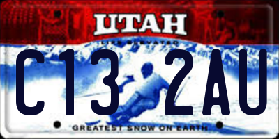 UT license plate C132AU