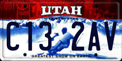 UT license plate C132AV