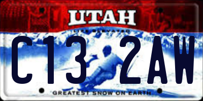 UT license plate C132AW
