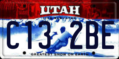 UT license plate C132BE