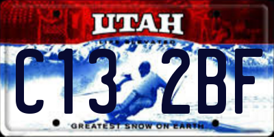 UT license plate C132BF