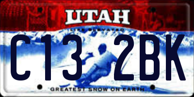 UT license plate C132BK