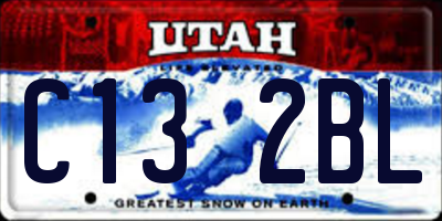 UT license plate C132BL