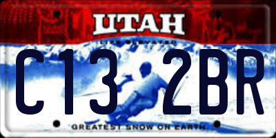 UT license plate C132BR