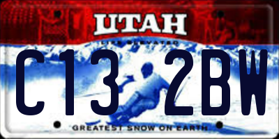 UT license plate C132BW