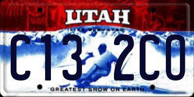 UT license plate C132CO