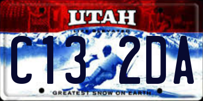 UT license plate C132DA