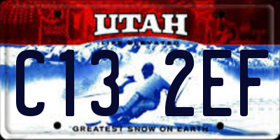 UT license plate C132EF
