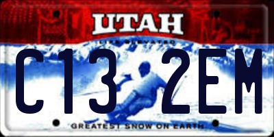 UT license plate C132EM