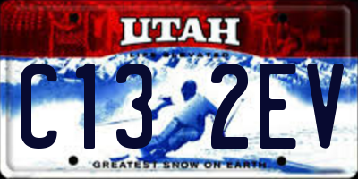 UT license plate C132EV